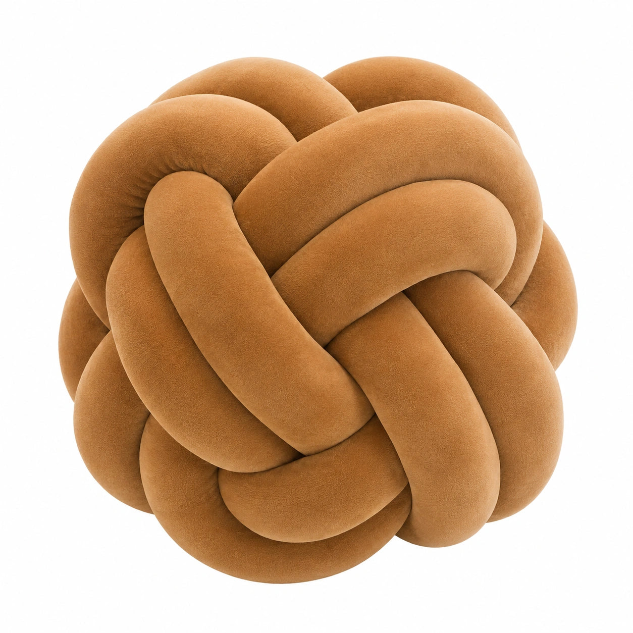 Knotenkissen 30 cm Textil Braun Dekokissen geflochten