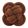 Knotenkissen 35 cm Braun Teddyplüsch dekoratives Zierkissen