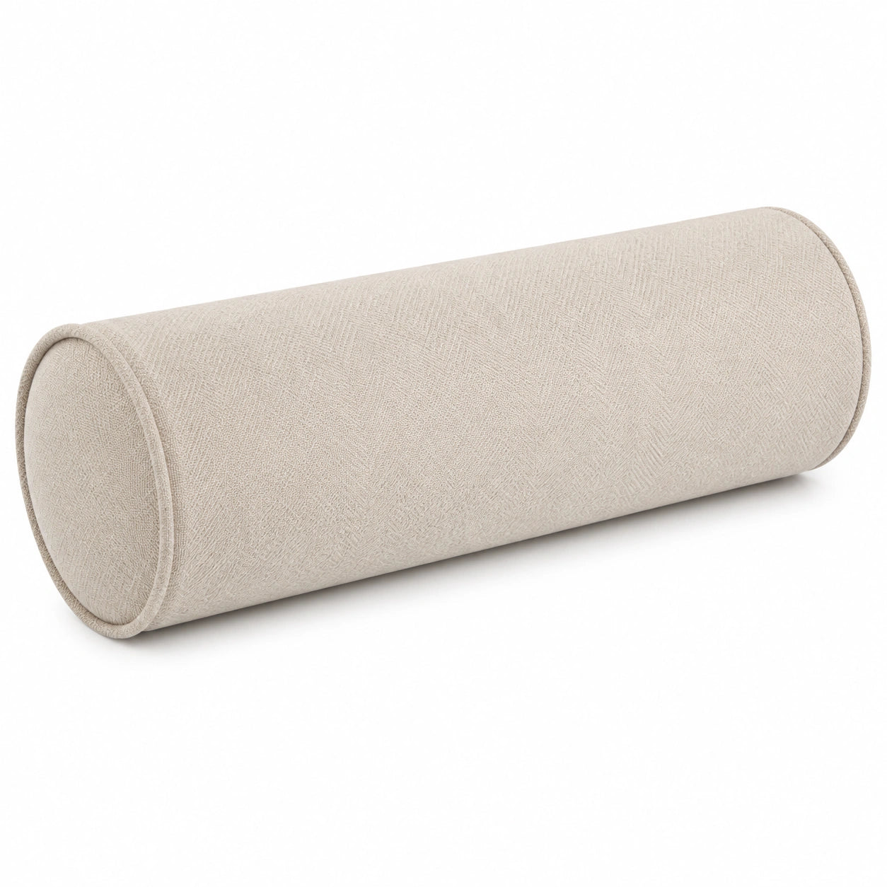 Nackenrolle 20 x 50 cm Textil Creme zylindrisch für Sofa und Bett