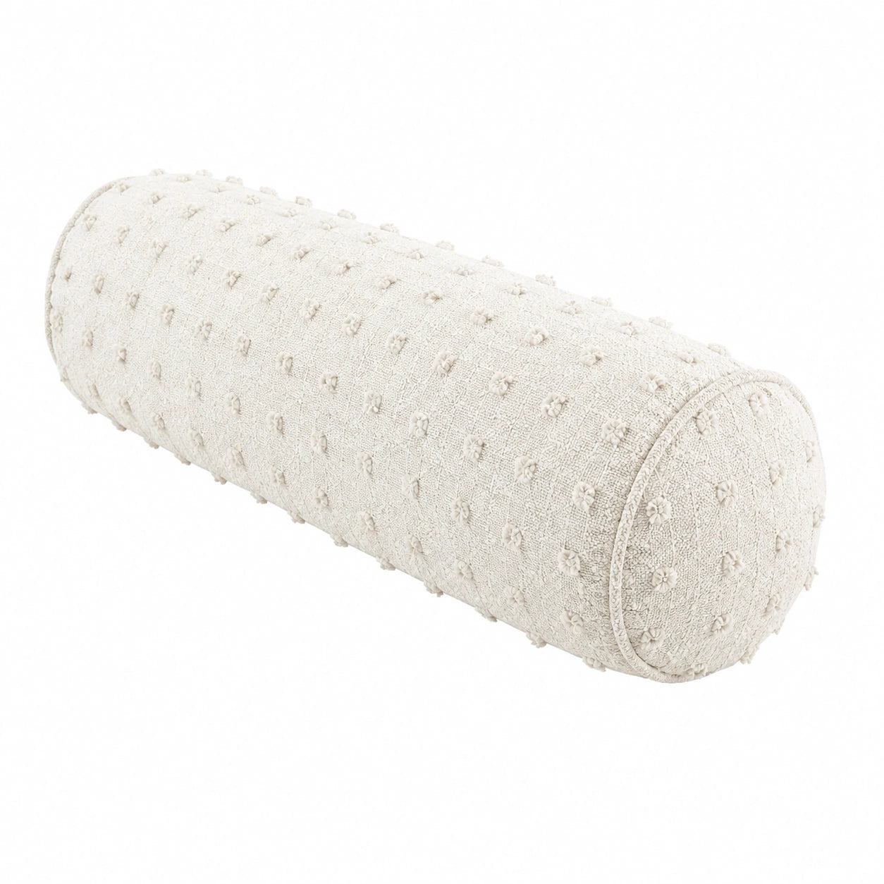 Nackenrolle 45 x 15 cm Textil Creme dekorativ