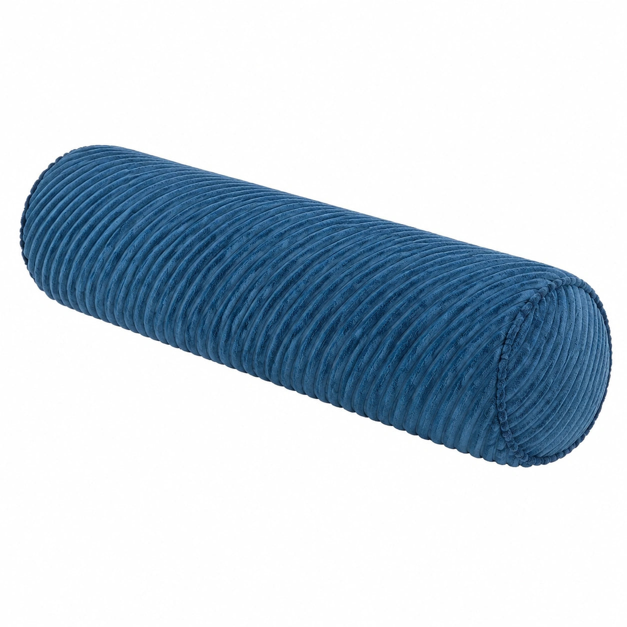 Nackenrolle 15 x 50 cm aus Cordstoff Blau - zylindrisches Dekokissen