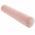 Nackenrolle 15 cm x 60 cm Samt Rosa für Sofa und Bett dekorativ