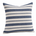 Dekokissen 45 x 45 cm Textilgewebe Blau Creme gestreift