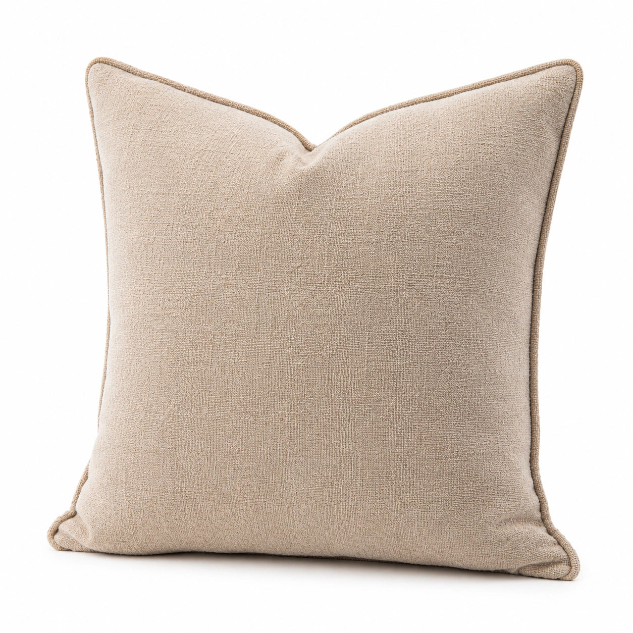 Dekokissen 45 x 45 cm aus Strukturstoff Beige mit Keder