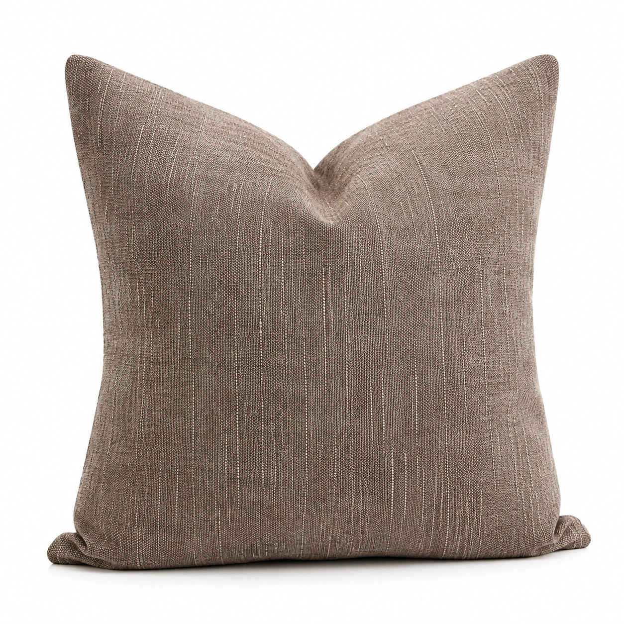 Dekokissen 45 x 45 cm in Taupe aus gewebtem Textil mit Strukturmuster