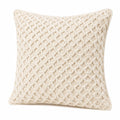 Dekokissen 45 x 45 cm Baumwolle Creme mit Flechtstruktur