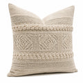 Dekokissen 45 x 45 cm aus Baumwolltextil in Beige mit Strukturmuster