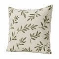 Dekokissen 45 x 45 cm Stoff Beige Grün Blättermuster quadratisch
