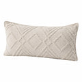 Dekokissen 50 x 30 cm Textil Creme mit geometrischer Struktur