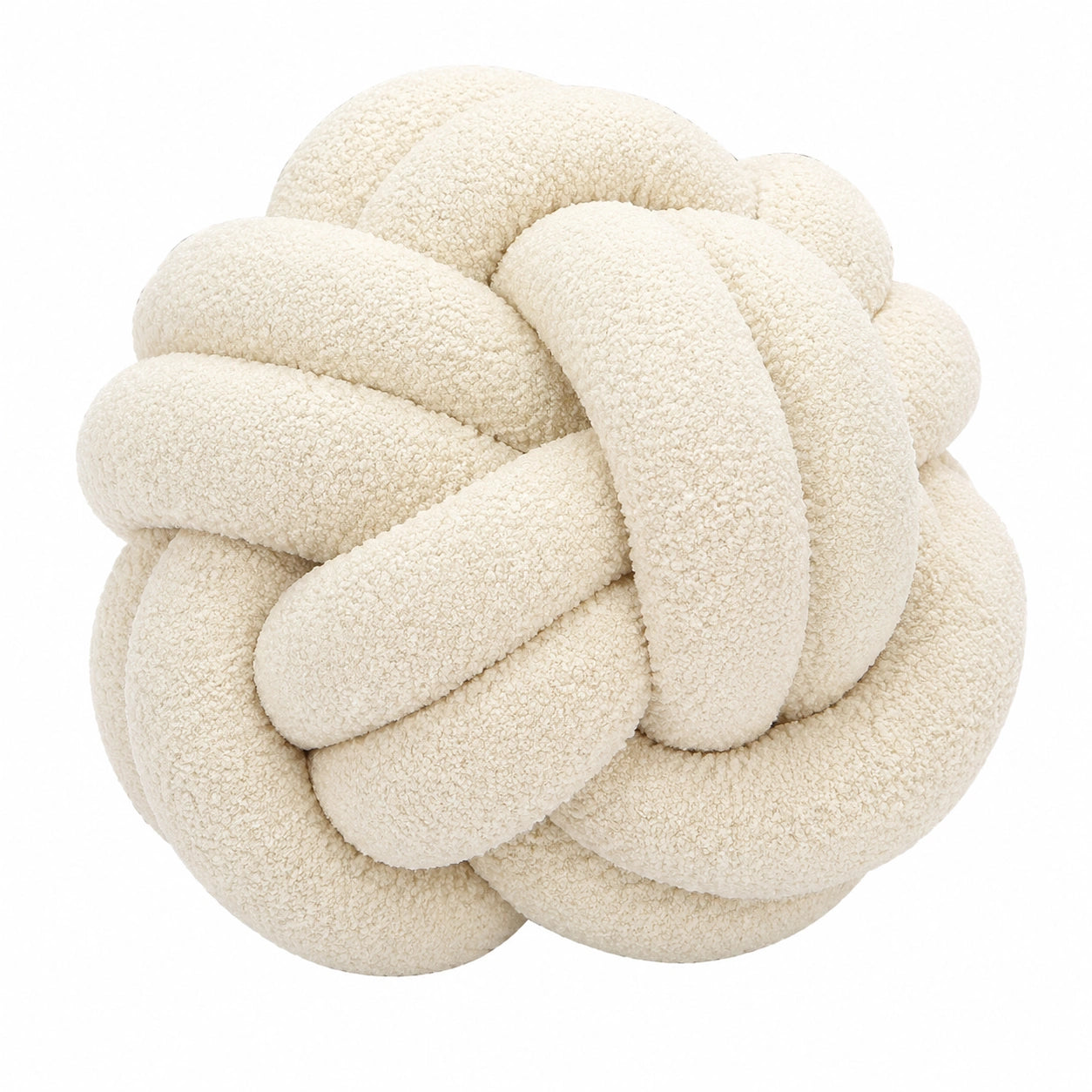 Knotenkissen 30 cm Bouclé Textil Creme dekoratives Sofakissen