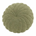 Rundes Zierkissen 45 cm aus Polyester in Salbeigrün mit Blütenstruktur