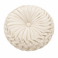 Dekokissen 40 cm Creme samtartig rund mit Falten