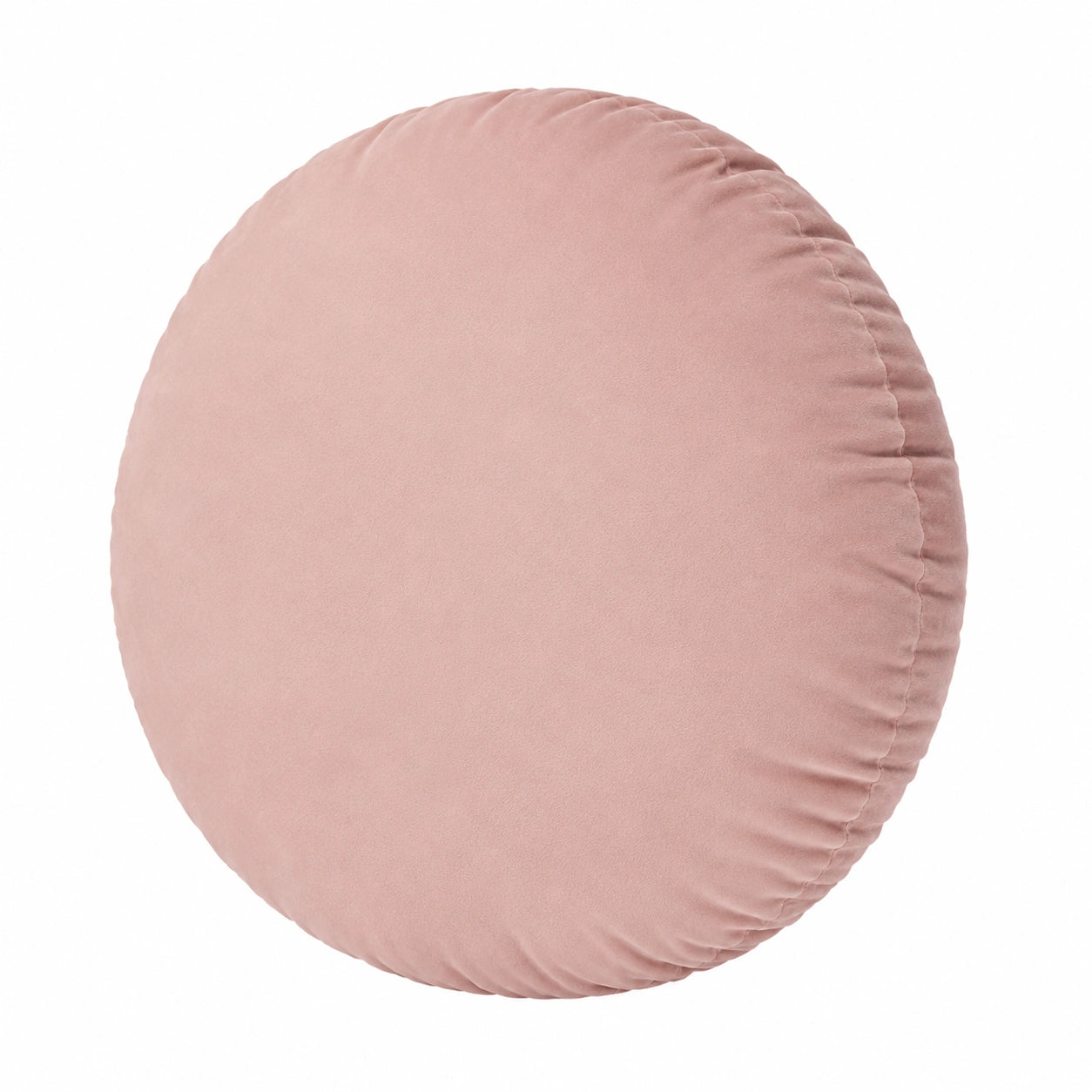Rundes Zierkissen 40 cm Samt Rosa weich