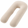 U-förmiges Schwangerschaftskissen 140 cm aus Strickstoff Beige für Schlaf und Entspannung