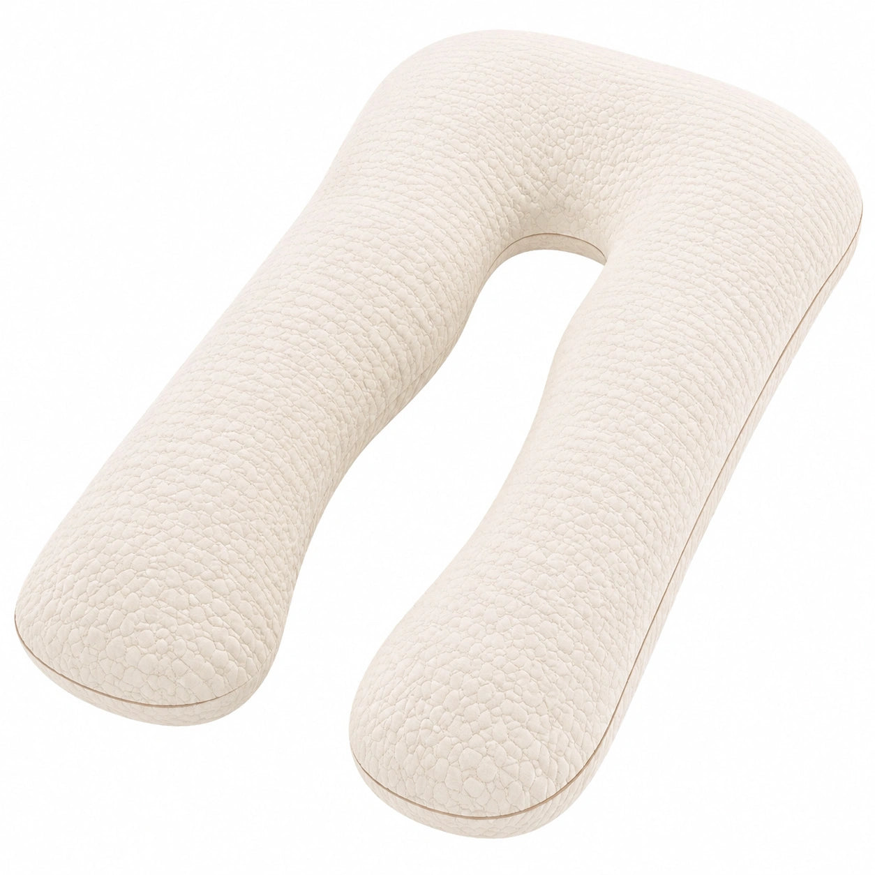 U-förmiges Schwangerschaftskissen 140 cm Steppstoff Creme Schlafkissen